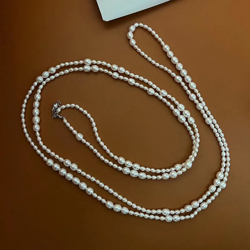 elegant lady simple style solid color freshwater pearl necklace in bulk