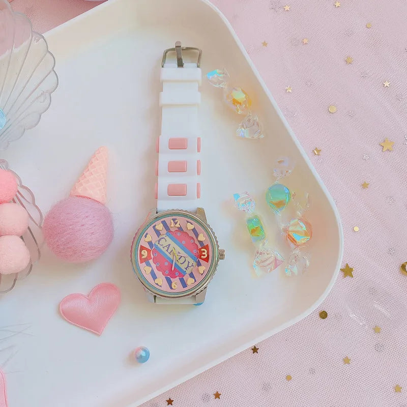 Sweet Cartoon Buckle Electronic Women's Watches