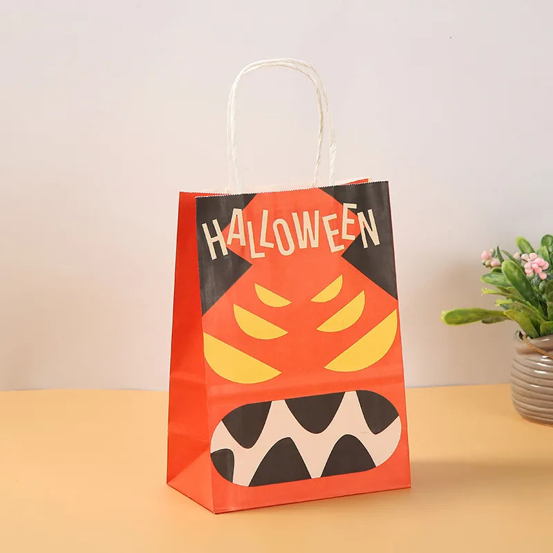 halloween cool style pumpkin spider web ghost kraft paper daily gift bags 1 piece