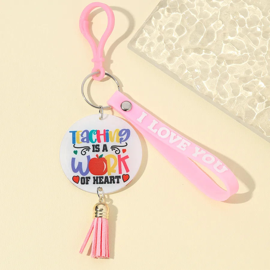 1 Piece Cartoon Style Cute Letter Acrylic Teachers' Day Unisex Keychain