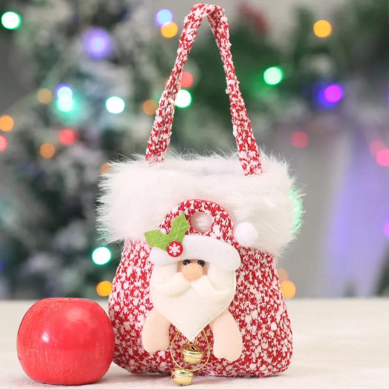Creative Gift Bag Apple Shape Christmas Decoration Candy Packaging Box Handheld Peaceful Night Fruit Basket Festive Celebration