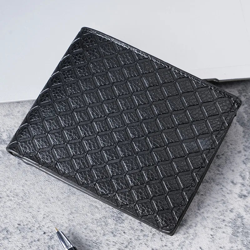 men's solid color pu leather open small wallets