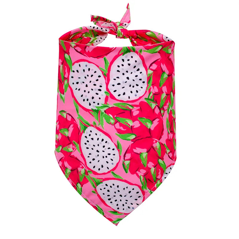 pet triangular scarf summer fruit series dog saliva towel large, medium and small pets bib hot wholesale