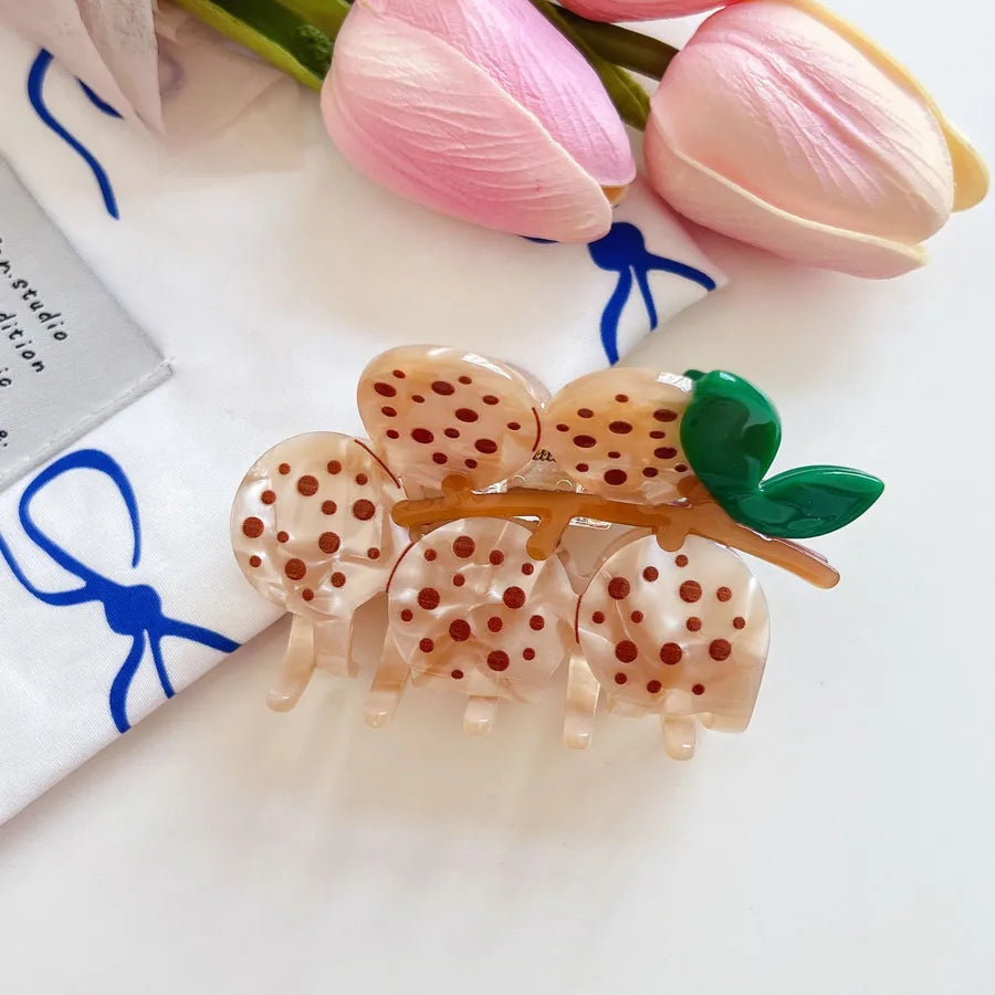 Cute Women's Fruit Strawberry Acetic acid sheets Hair Claws