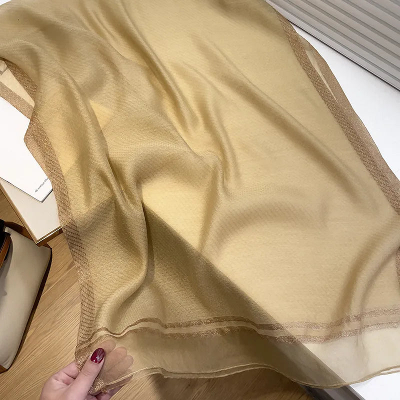 women's simple style solid color  silk fleece silk scarf