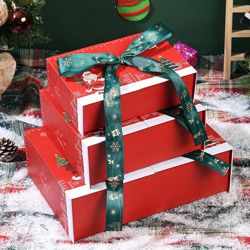 Christmas Gift Box Creative Double Door Red Warmth Cup Scarf Candy Gift Box For Peaceful Night Hand Warmer Snack Storage