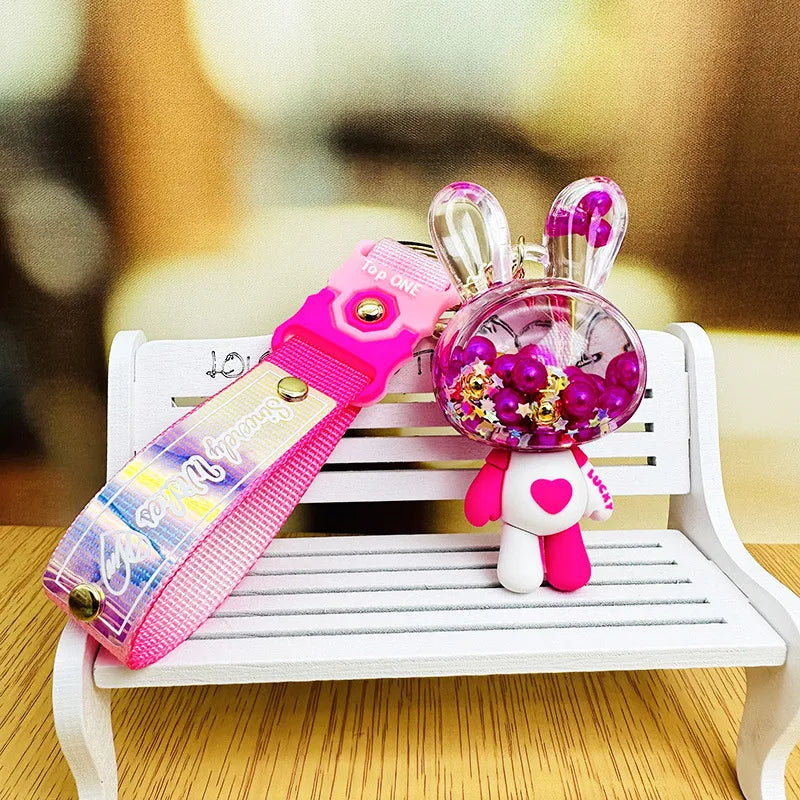 cute rabbit arylic women's bag pendant keychain