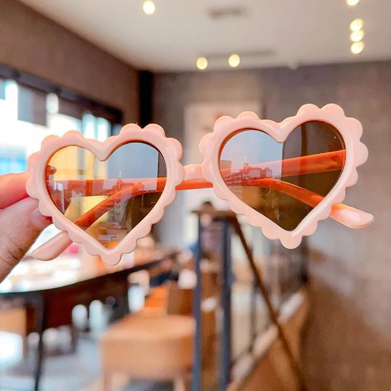 Elegant Simple Style IG Style Heart Shape Resin Special-Shaped Mirror Full Frame Kids Sunglasses