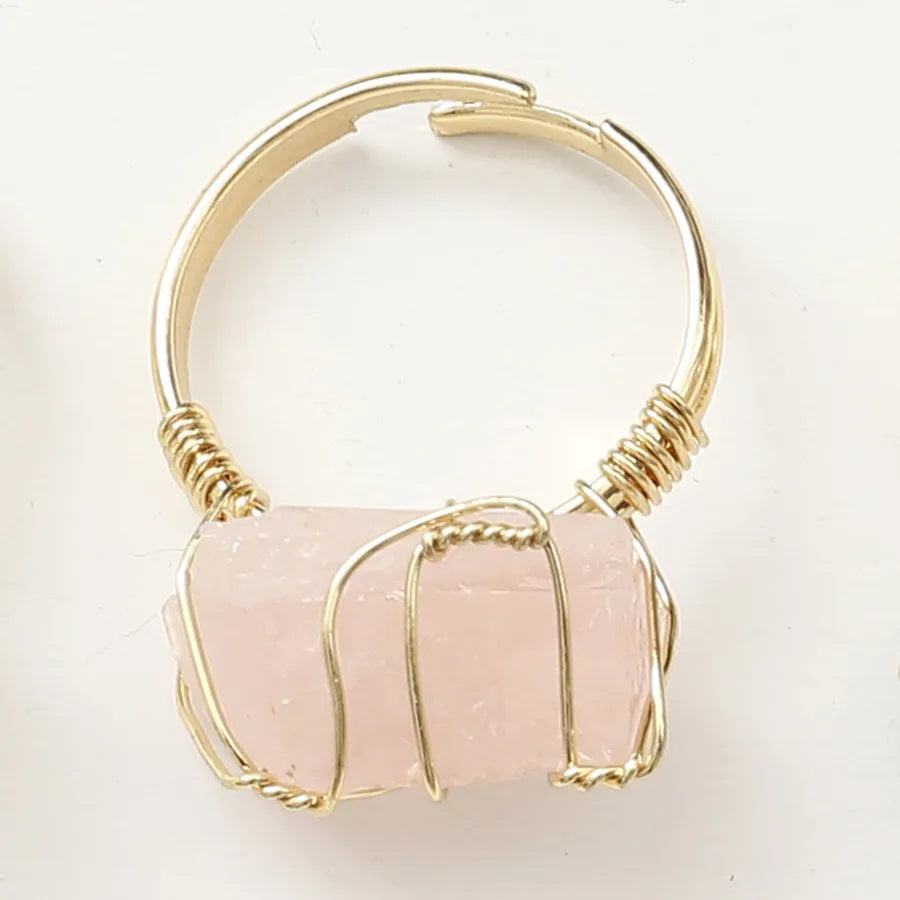 fashion irregular natural stone copper plating rings 1 piece
