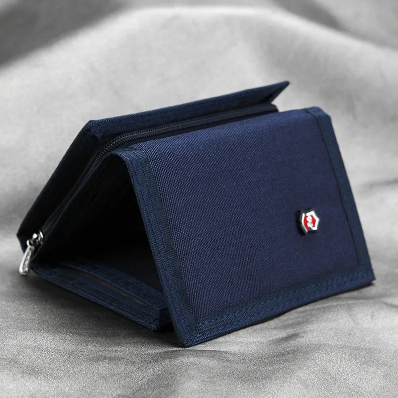 new fashion retro short jemiru canvas wallet tri-fold student fabric zipper wallet coin purse card holder