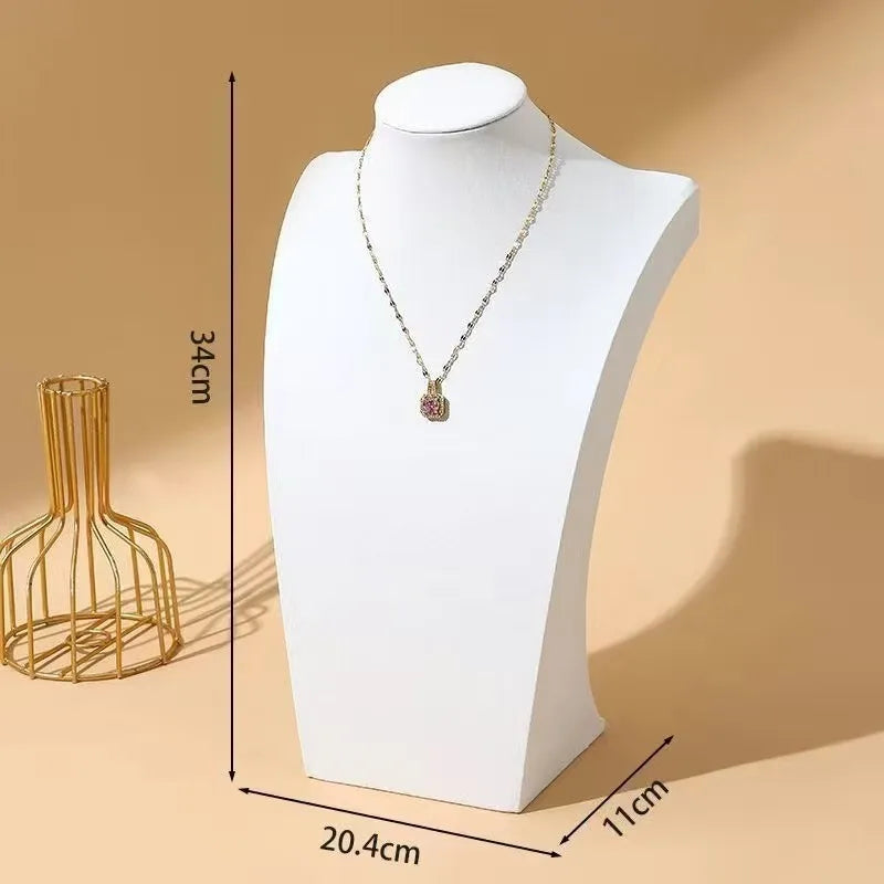 Modern Simplicity Jewelry Necklace Display Stand Counter Display Props Mannequin Pendant Holder Velvet Leather Material