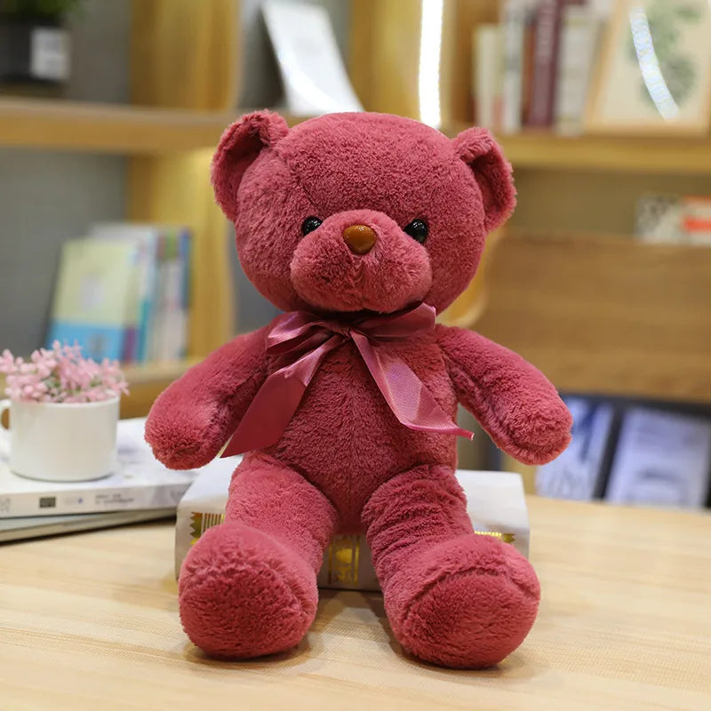 Color Ribbon Teddy Bear Doll Grasping Machine Doll Plush Toy Doll Little Bear Doll Machine Doll Set logo System