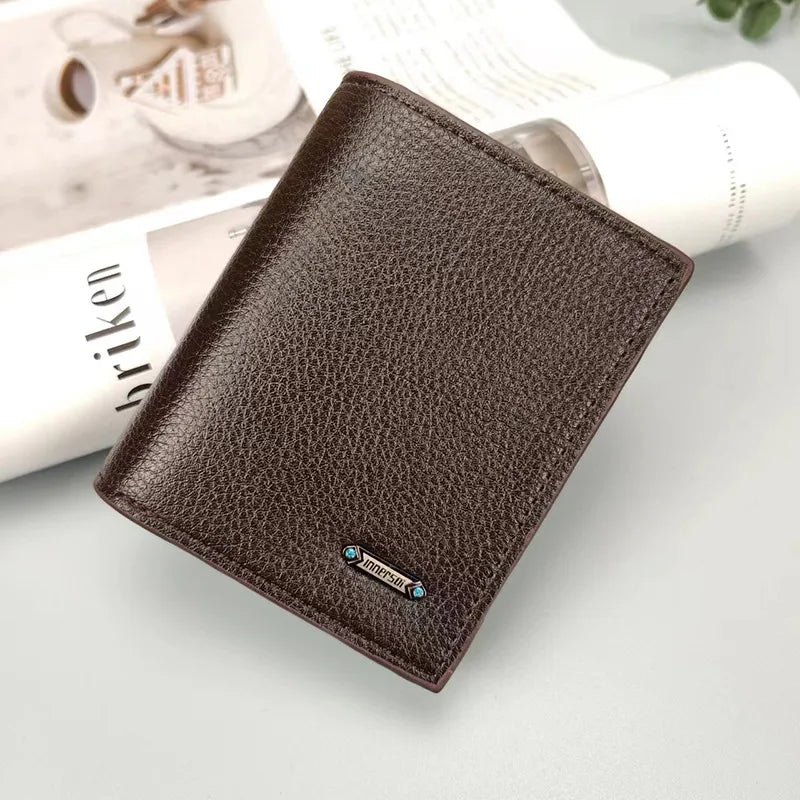 men's solid color pu leather open wallets