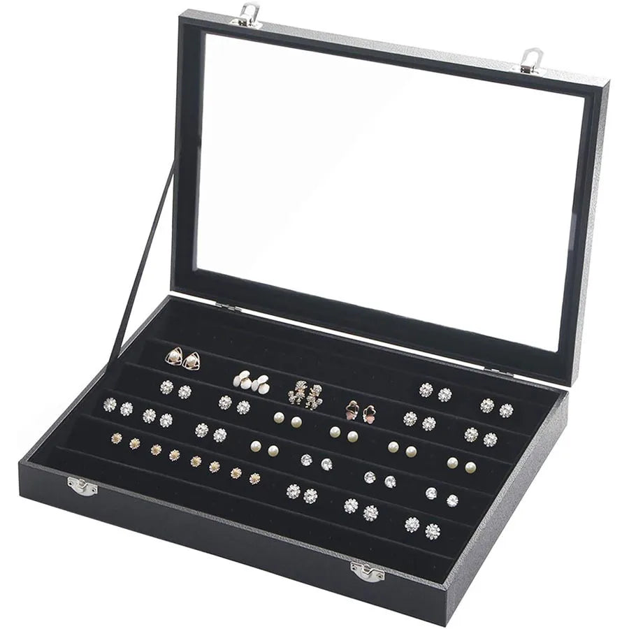Spot 100 Ring Jewelry Box with Lid Earrings Jewelry Plate 100 Ring Jewelry Storage Display Plate
