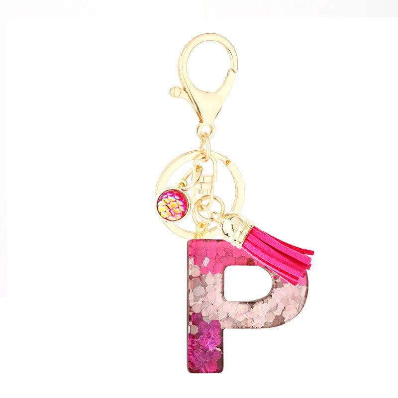 1 piece fashion letter resin patchwork unisex keychain