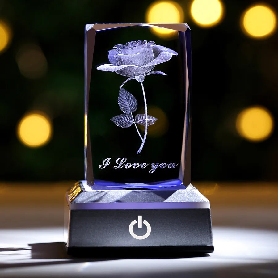 Valentine'S Day Simple Style Animal Rose Crystal Party Led Lights Night Lights