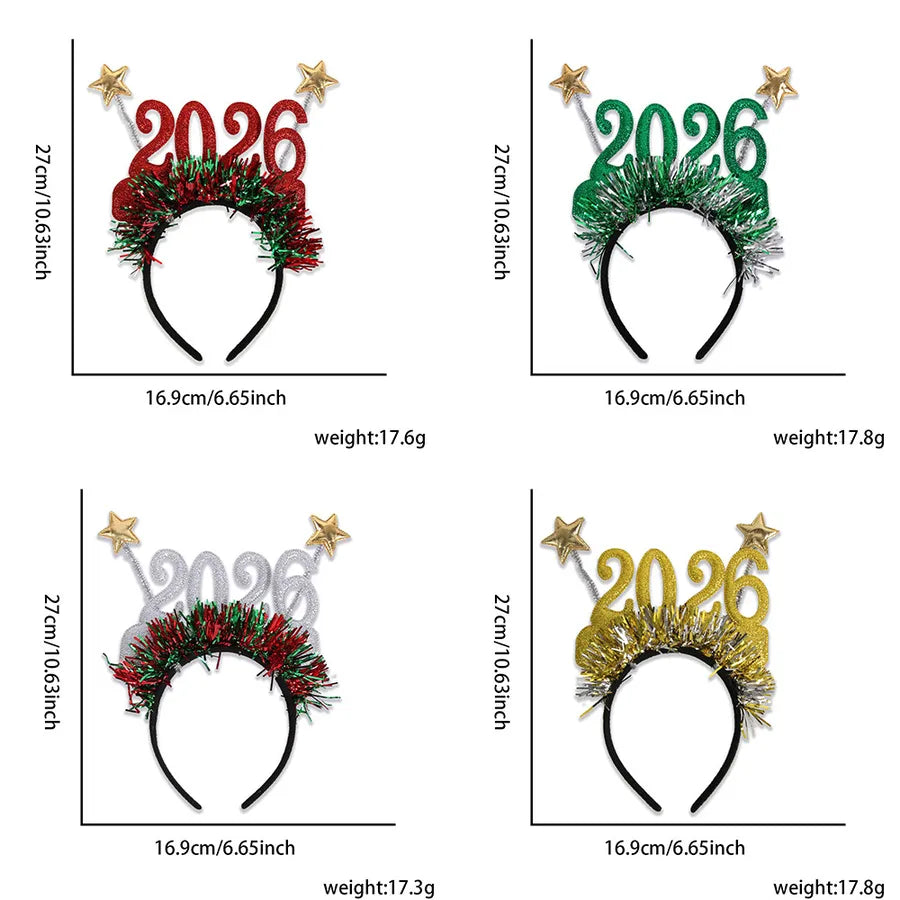 New Year Party Hat Band Christmas Decoration Star Color Stripe Headwear Countdown Celebration European American Style PET Material