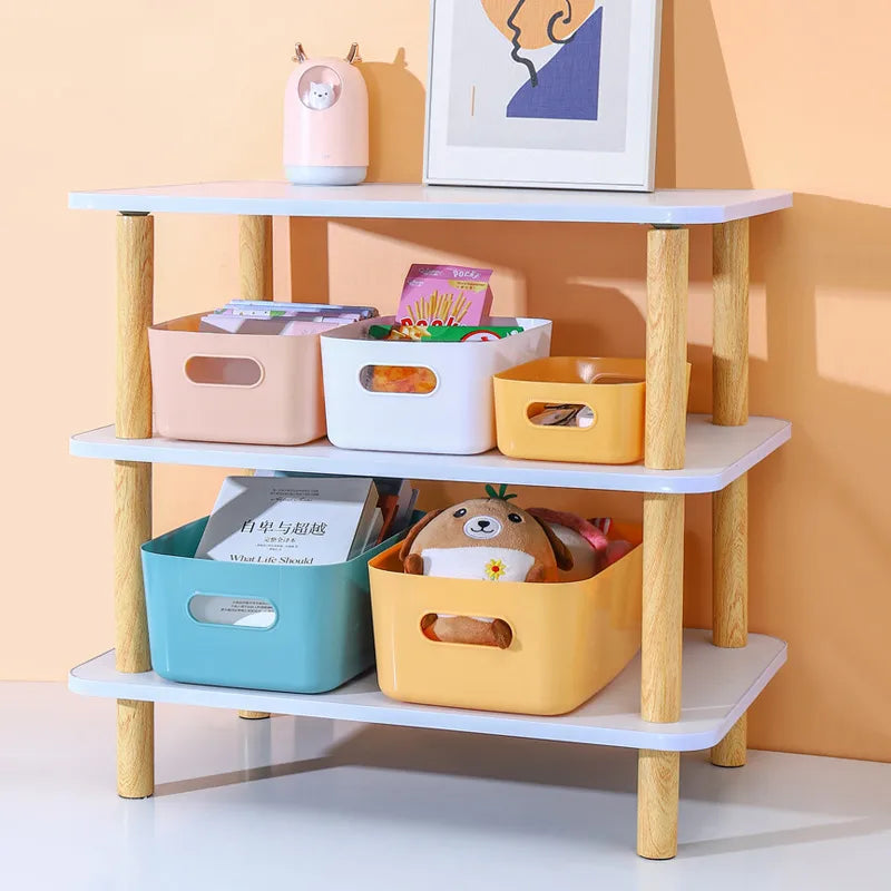 Simple Style Color Block Solid Color Plastic Storage Basket
