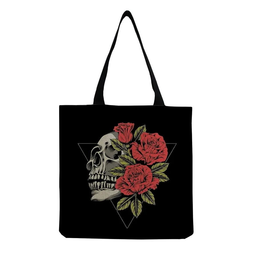 Unisex Casual Punk Skull Shopping bags