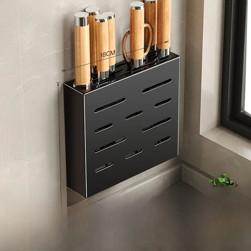 Kitchen knife holder knife storage rack punch-free wall-mounted storage box knife kitchen knife household knife storage seat