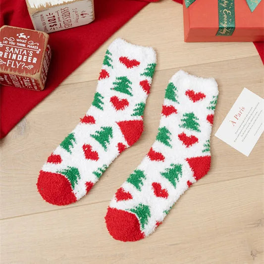 Christmas Christmas Women's Cartoon Polyester Jacquard Crew Socks A Pair