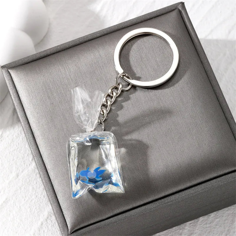 casual vintage style simple style fish resin bag pendant keychain