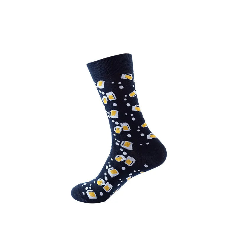 unisex fashion color block heart shape mushroom nylon cotton jacquard ankle socks