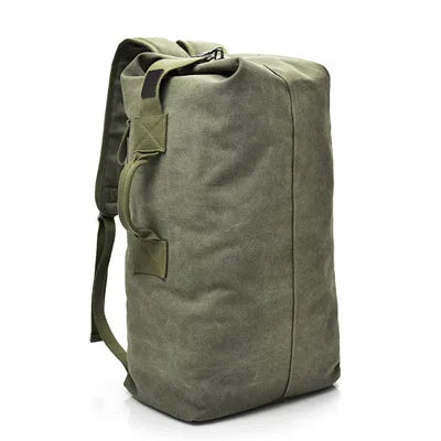 Unisex Solid Color Canvas Zipper Functional Backpack Hiking Backpack
