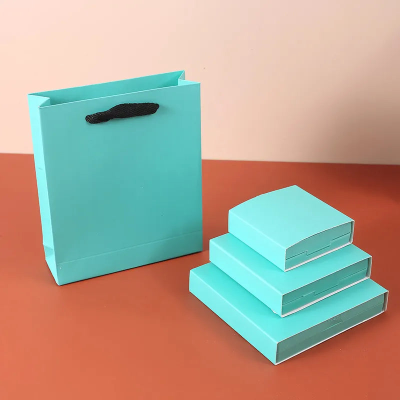 simple style solid color paper jewelry packaging bags