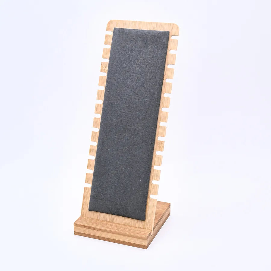 1 Pc/Package PU Leather Bamboo Flannel Handmade Simple Style Korean Style Simple Solid Color Rectangle Jewelry Display Jewelry Rack