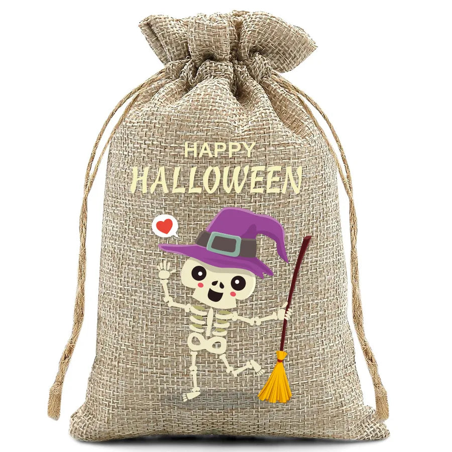 Halloween Linen Bag Easter Linen Bag Children Party Candy Storage Bag Festival Celebration Supplies Party Printing Material