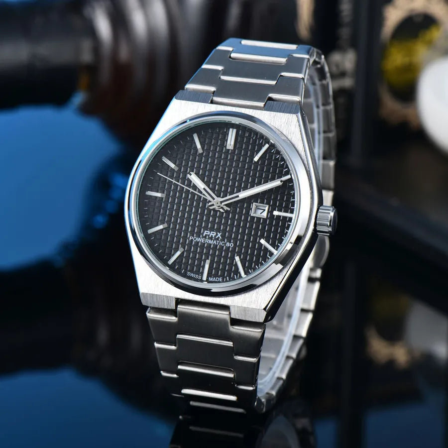 Business Classic Style Color Block Solid Color Horseshoe Buckle Quartz Men's Watches