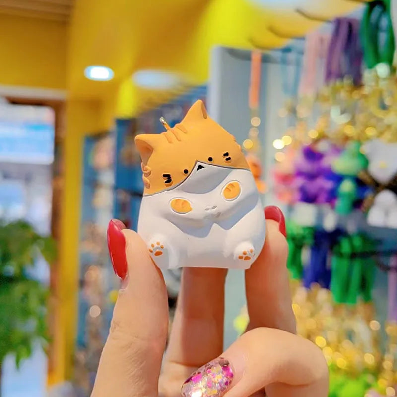 Adorable Resin Fat Cat Keychain Women's Cute Mobile Phone Lanyard Bag Hanging Doll Christmas Valentine's Day New Year Gift