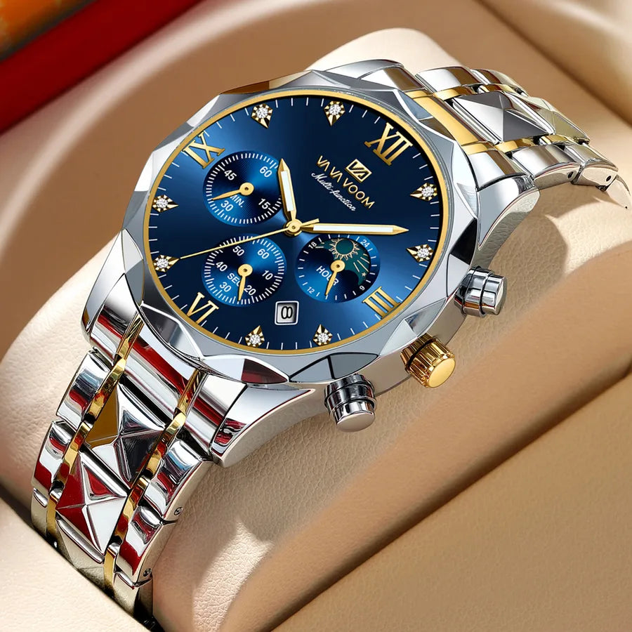 Business Geometric Butterfly Double Snap Quartz Men's Watches