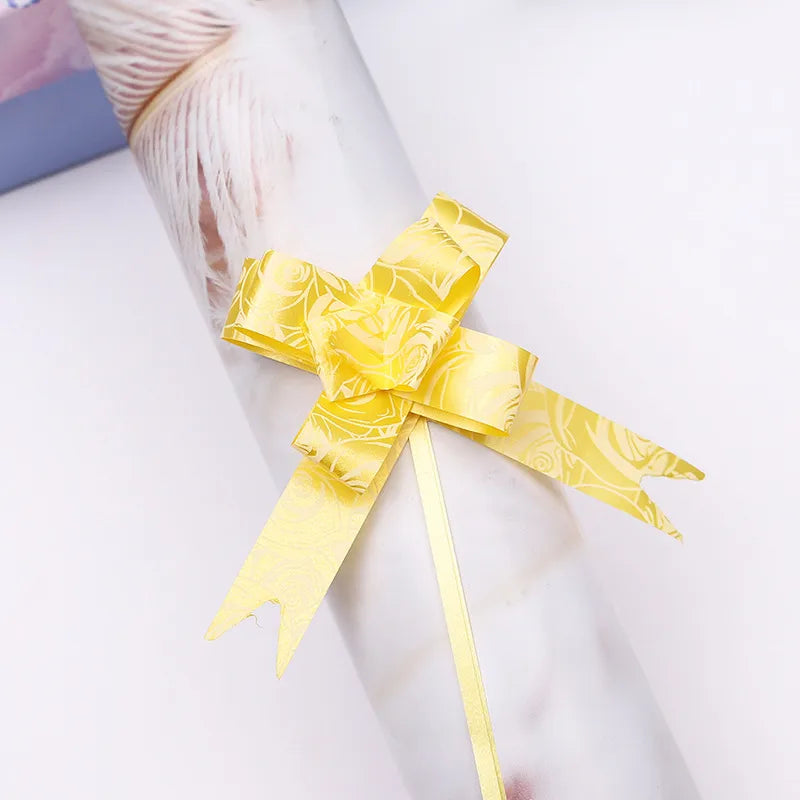 Free Shipping 15# Trumpeter Flower Christmas Holiday Decoration Gift Packaging PP Plastic Flower Bow Ribbon