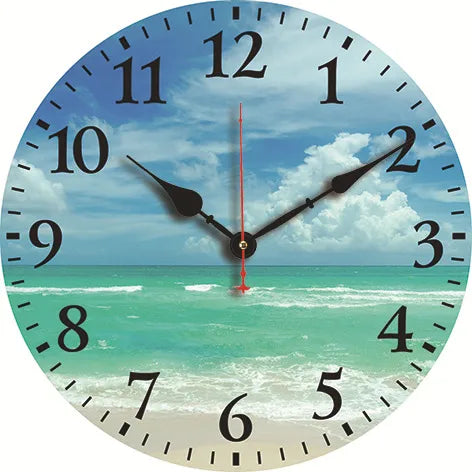 silent wall clock retro wood ocean clock wall sticker simple wall clock retro explosion hanging clock