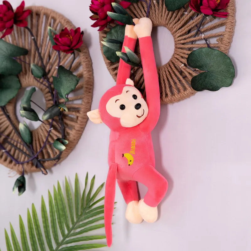 Animal monkey long-armed monkey plush toy lying down monkey will call banana monkey curtain monkey doll cartoon grabbing machine baby