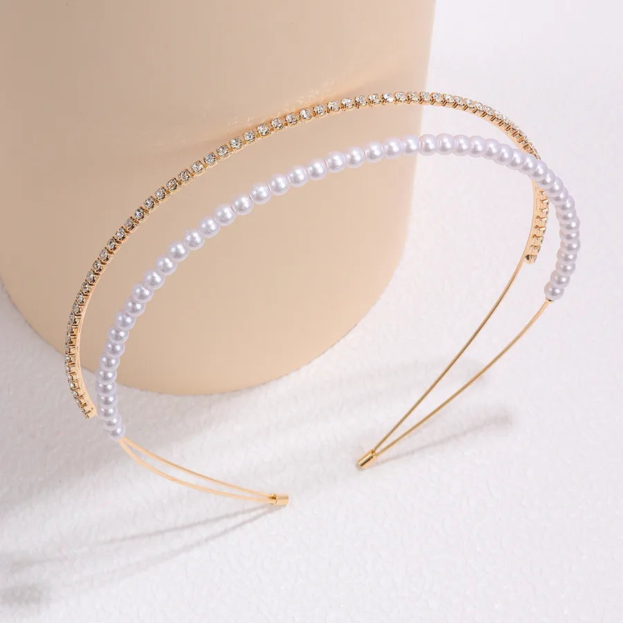 Elegant Women's Geometric Imitation Pearl Hair Band