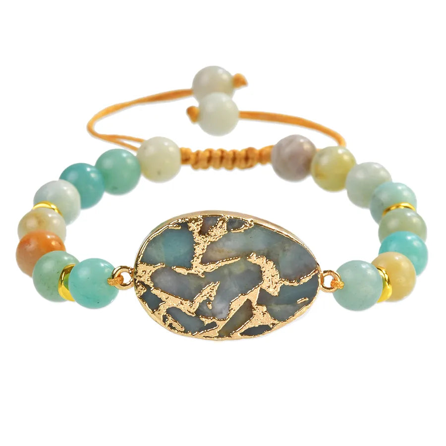 Vacation Classic Style Stone natural stone Beaded Chain Bracelets In Bulk