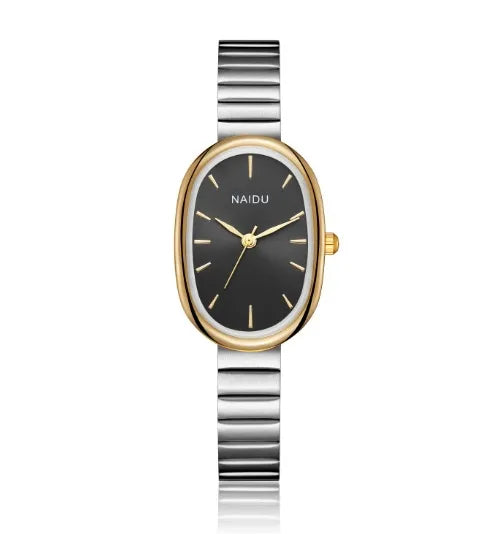 Elegant Oval Single Folding Buckle Quartz Women's Watches