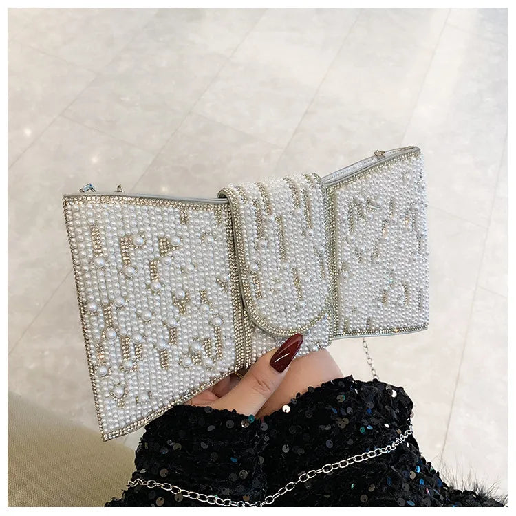 New   Retro High-Grade Clutch Full Diamond Shoulder Crossbody Ladies Bag Small Bag Socialite Dinner Bag