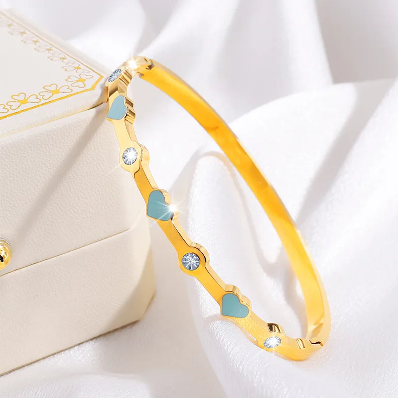 Casual Simple Style Classic Style Heart Shape 304 Stainless Steel Bangle In Bulk