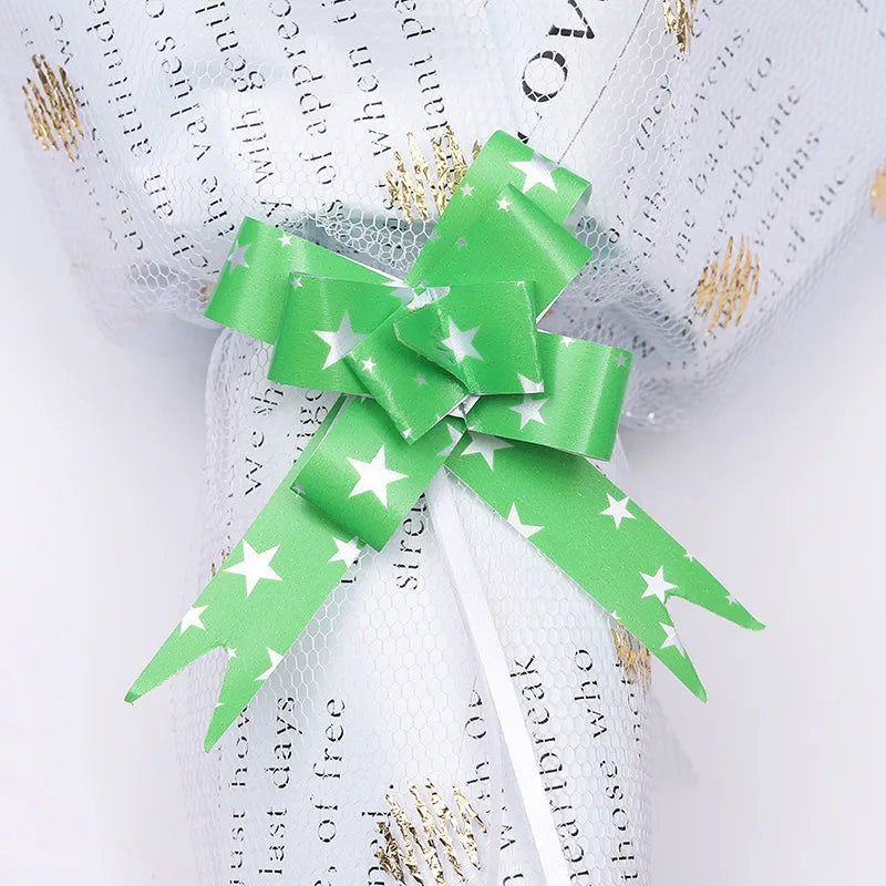 Free Shipping 15# Trumpeter Flower Christmas Holiday Decoration Gift Packaging PP Plastic Flower Bow Ribbon