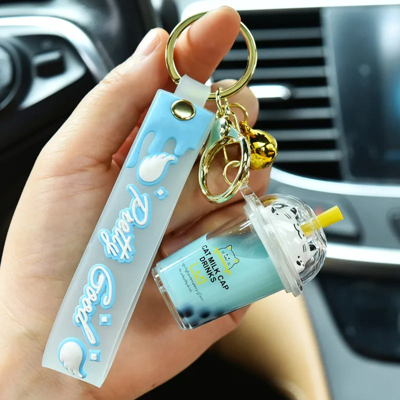 Cute Letter Cup Arylic Women's Keychain
