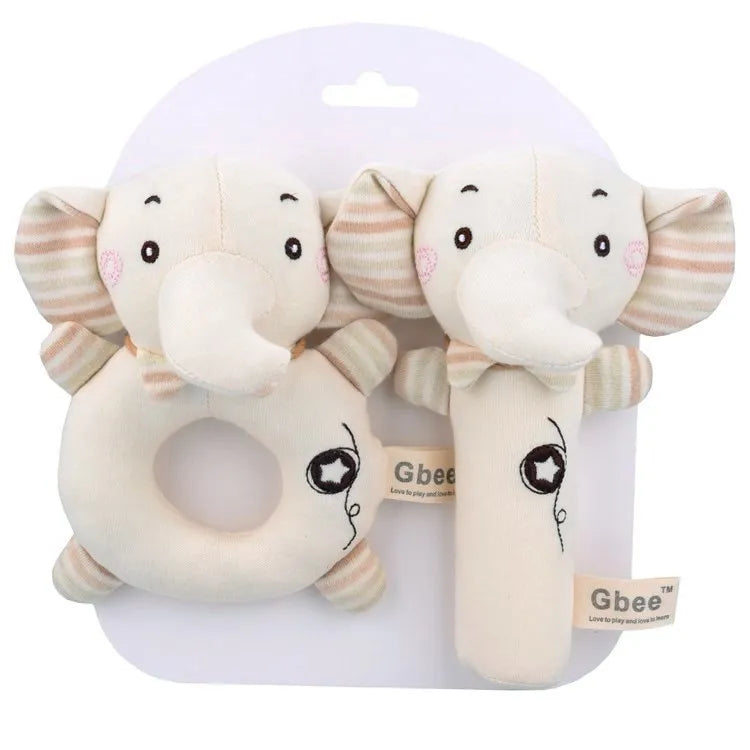 Gbee baby rattle plush toy early education animal round rattle doll baby soothing toy