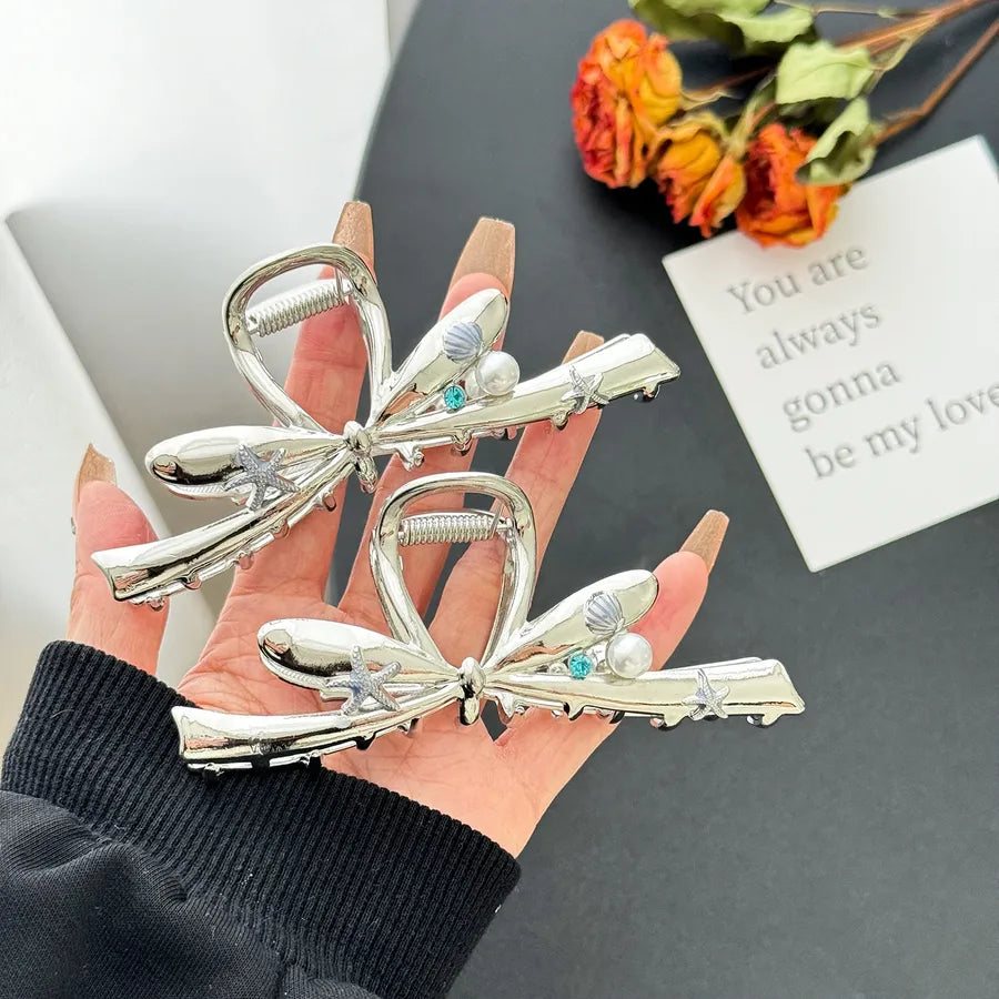 Dove Star Shell Diamond Embedded Hair Clip Women's Elegant Hair Accessories Versatile For Bun And Ponytail Styling