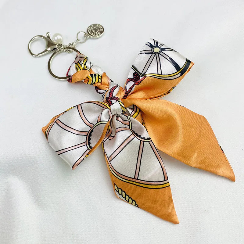 Sweet Simple Style Bow Knot Cloth Metal Unisex Bag Pendant Keychain