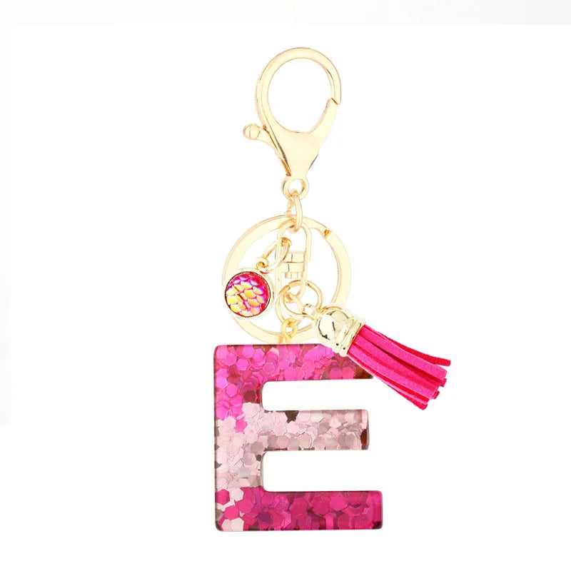 1 piece fashion letter resin patchwork unisex keychain
