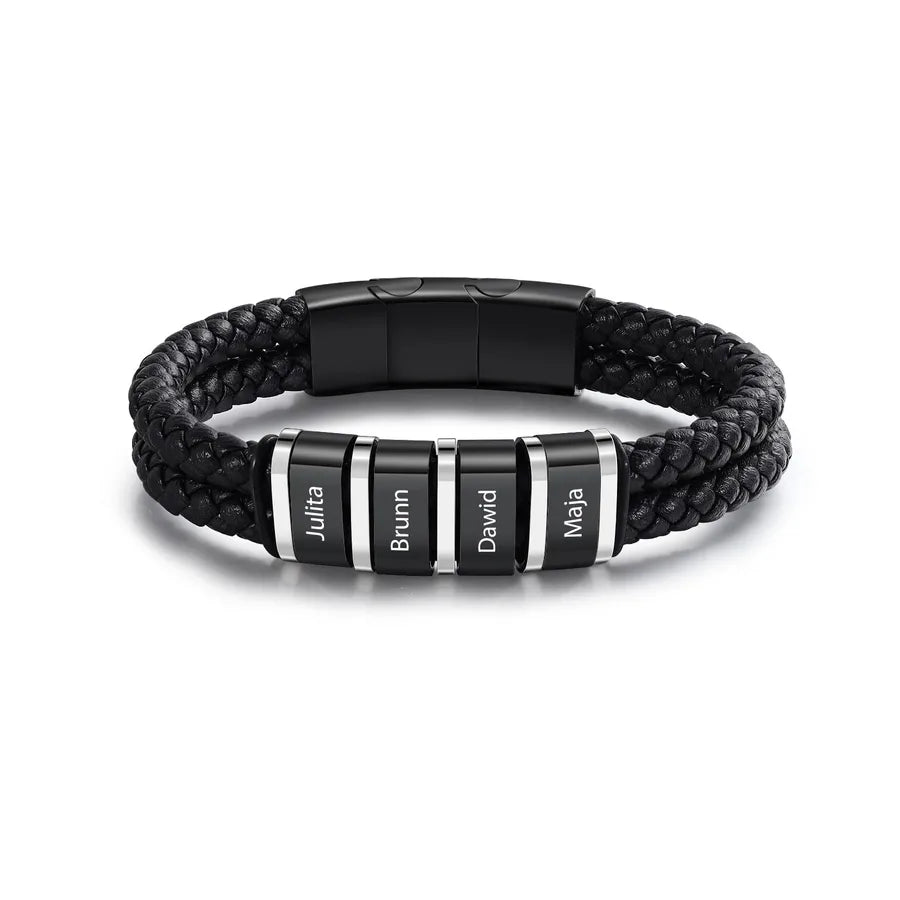 Casual Simple Style Letter Pu Leather Men's Bracelets