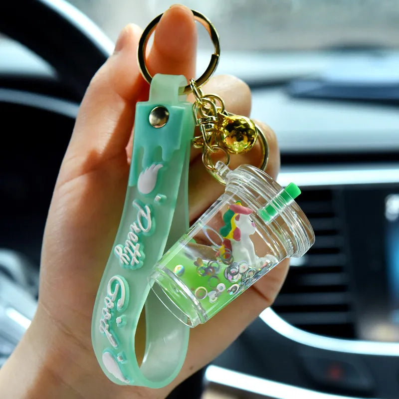 cute  arylic metal plating unisex bag pendant keychain